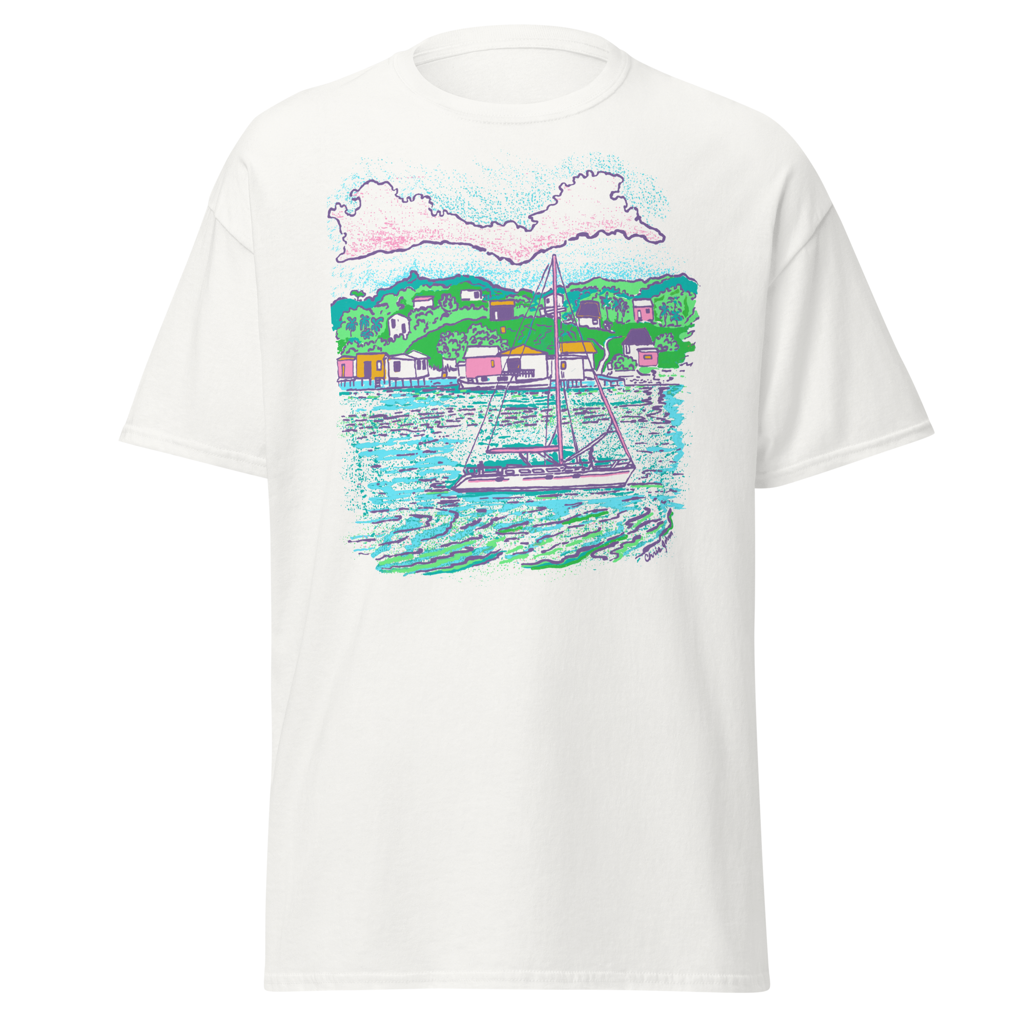 Catamaran Cruising the Bay – Unisex classic tee | Gildan 5000