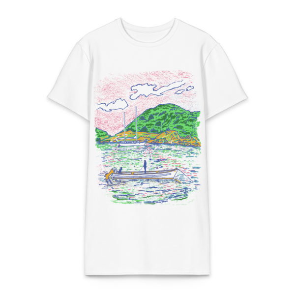 Fishing from a Longboat - Cotton t-shirt dress