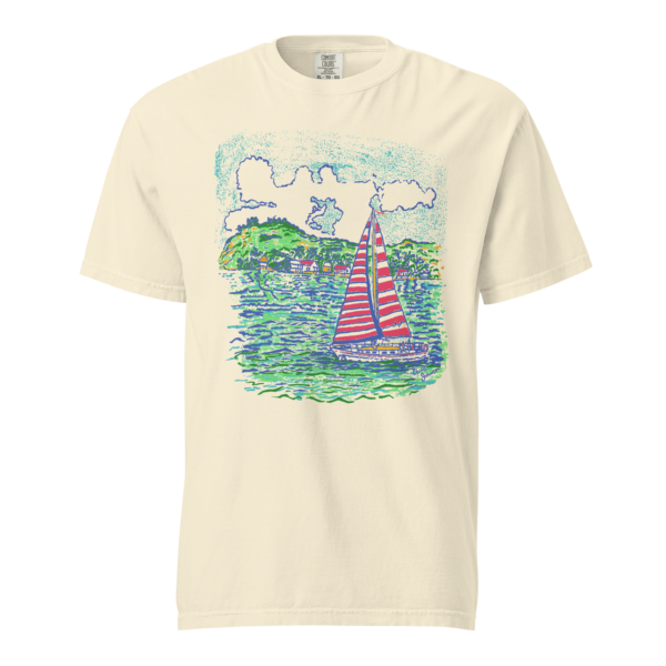 Caribbean Sailboat in the Wind -  Unisex garment-dyed heavyweight t-shirt