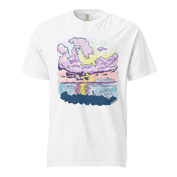Cayman Cruise Ship at Sunset - Unisex garment-dyed heavyweight t-shirt