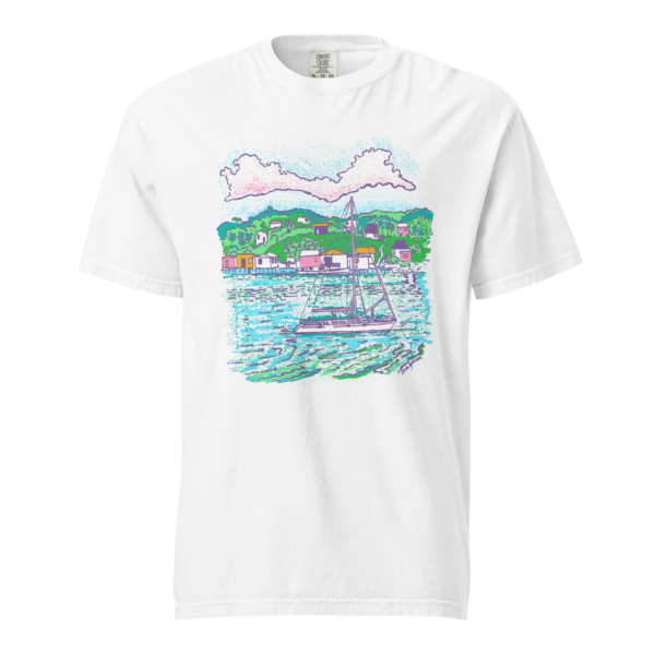 Catamaran Cruising the Bay – - Unisex garment-dyed heavyweight t-shirt