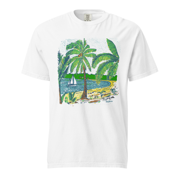 Palm trees at the Beach - Unisex garment-dyed heavyweight t-shirt