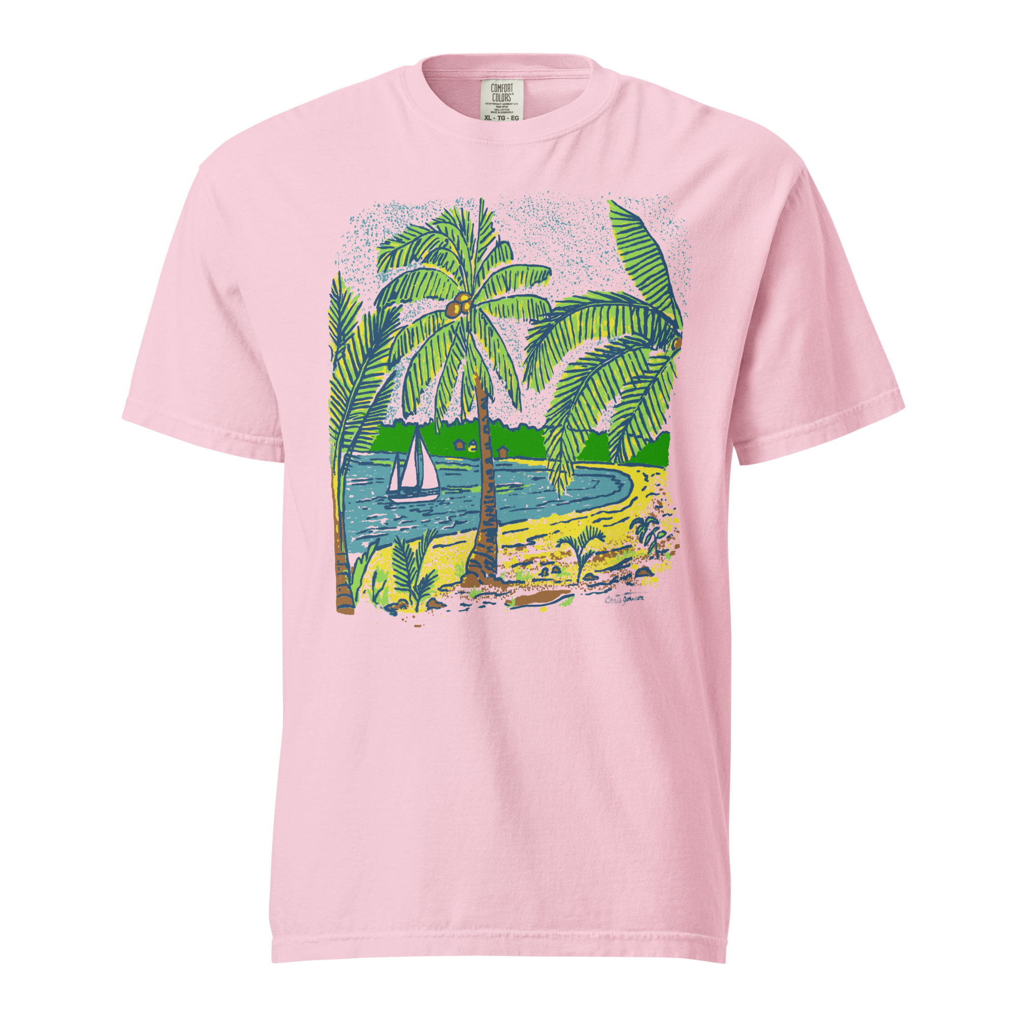 Palm trees at the Beach - Unisex garment-dyed heavyweight T-Shirt | Comfort Colors 1717 - Image 19