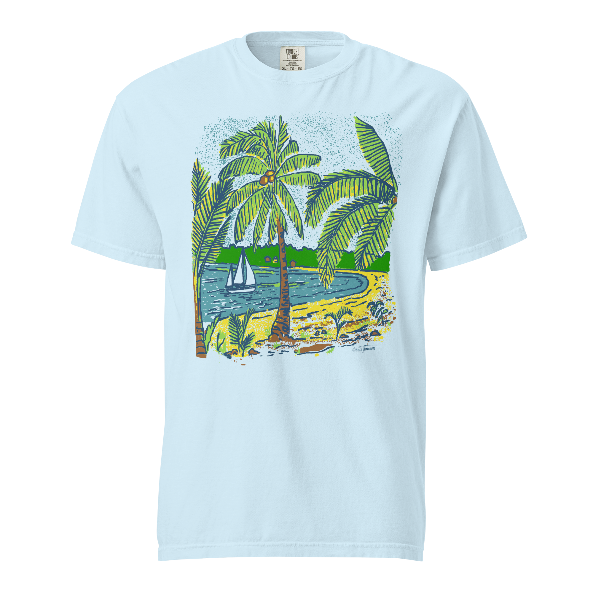 Palm trees at the Beach - Unisex garment-dyed heavyweight T-Shirt | Comfort Colors 1717 - Image 22