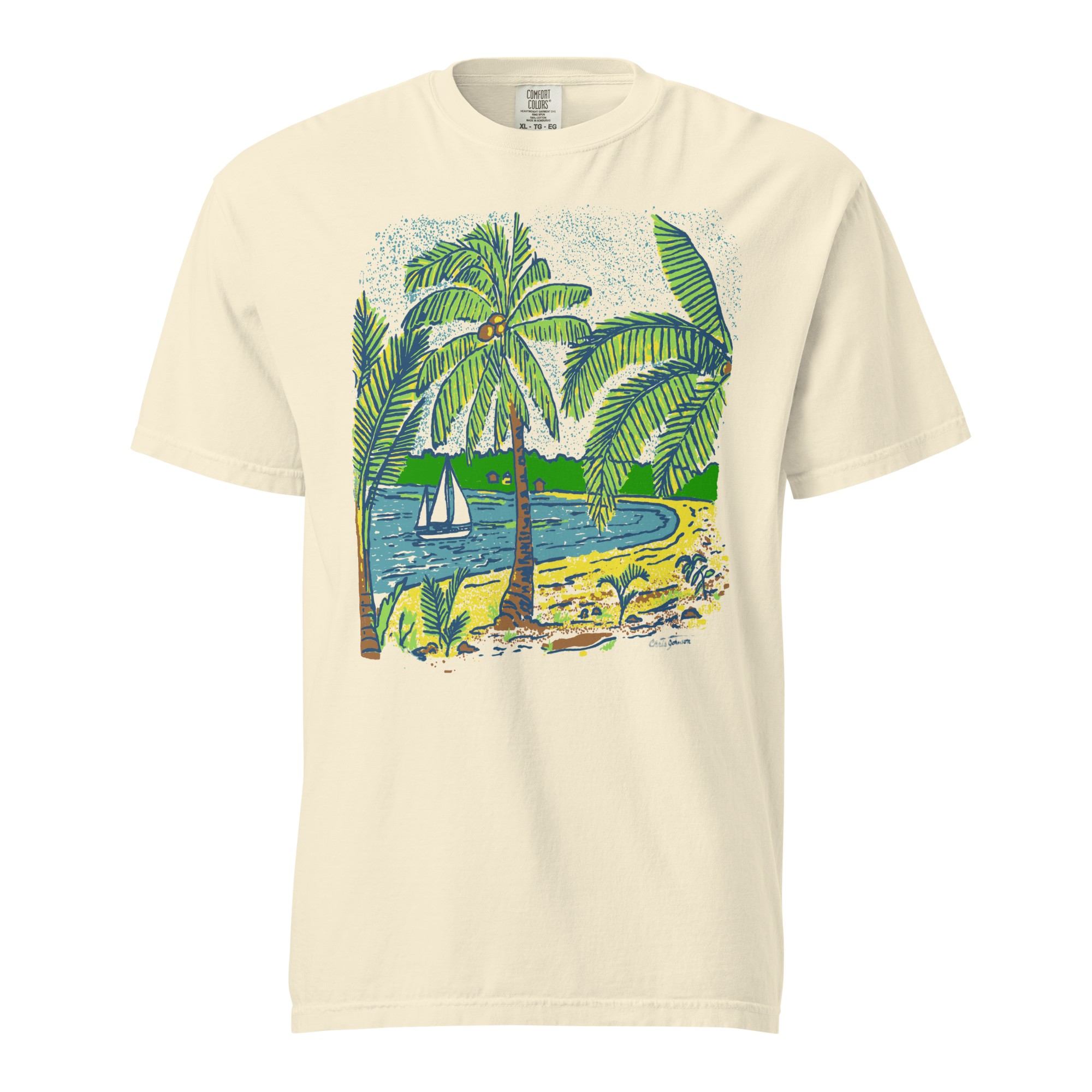 Palm trees at the Beach - Unisex garment-dyed heavyweight T-Shirt | Comfort Colors 1717 - Image 23